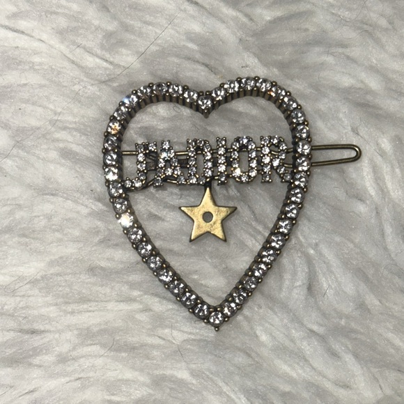 CHRISTIAN DIOR Crystal Heart J'Adior Barrette - Picture 1 of 3